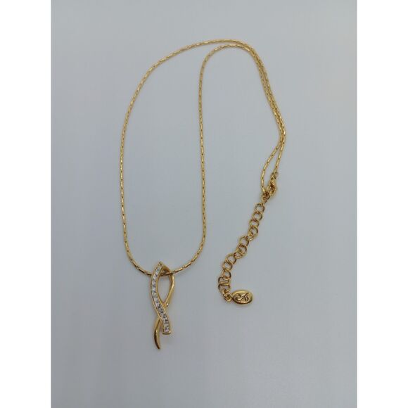 Annaleece 22K GP Swarski Crystal "Enthralled" Pendant 18-20" Chain Necklace - Picture 2 of 6